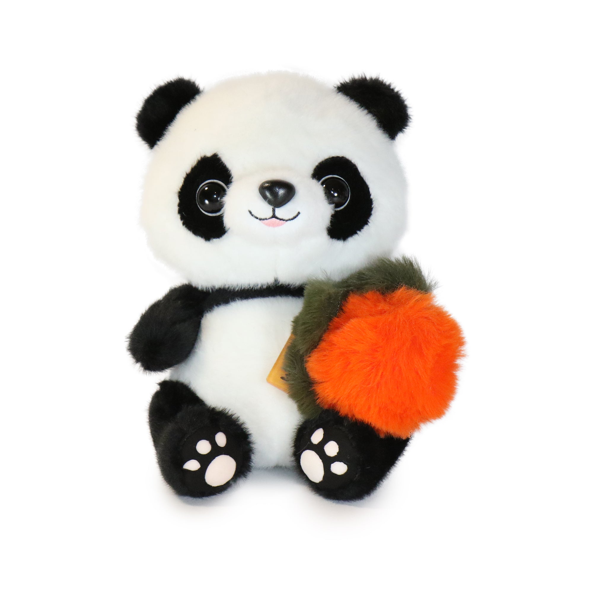 10-Inch Black and White Perry Panda with Carrot