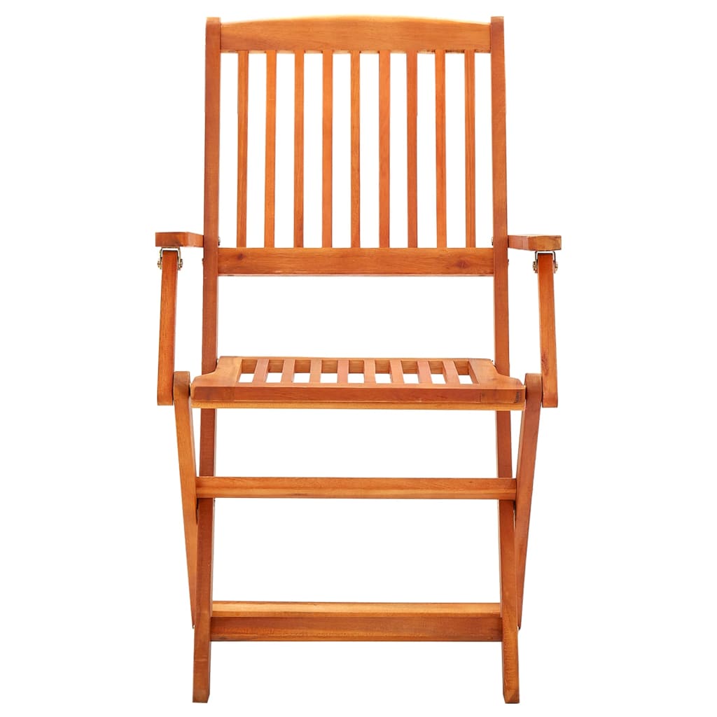 NNEVL 3 Piece Folding Outdoor Dining Set Solid Eucalyptus Wood