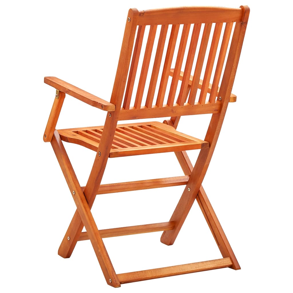 NNEVL 3 Piece Folding Outdoor Dining Set Solid Eucalyptus Wood