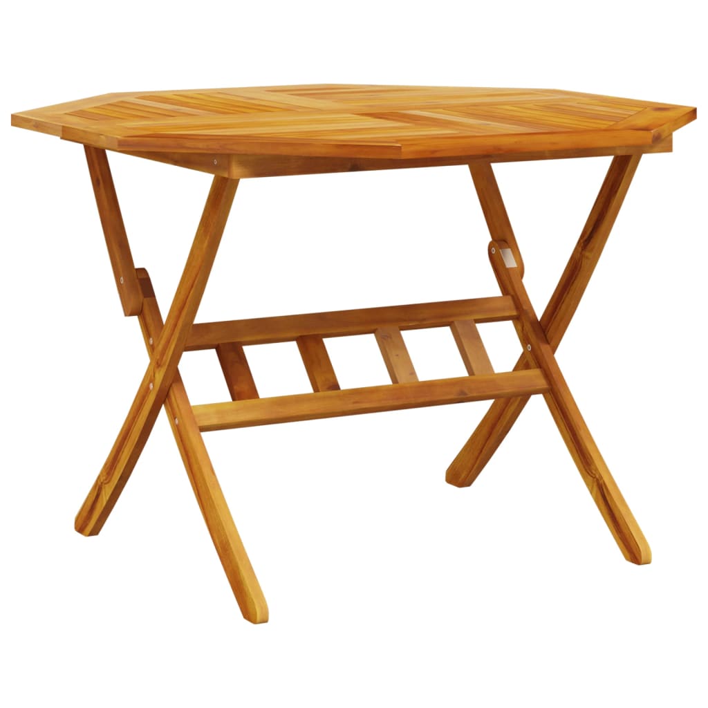 NNEVL 5 Piece Folding Garden Dining Set Solid Wood Acacia