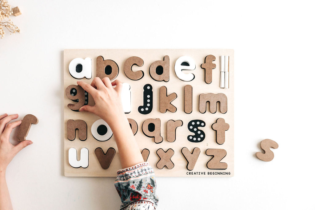 LOWERCASE ALPHABET - CHALKBOARD BASE WITH TRACERS - Lowercase Alphabet Tracing Board | Autism-Friendly Handwriting Tool | Sensory Letter Learning Set (Ages 3-8)