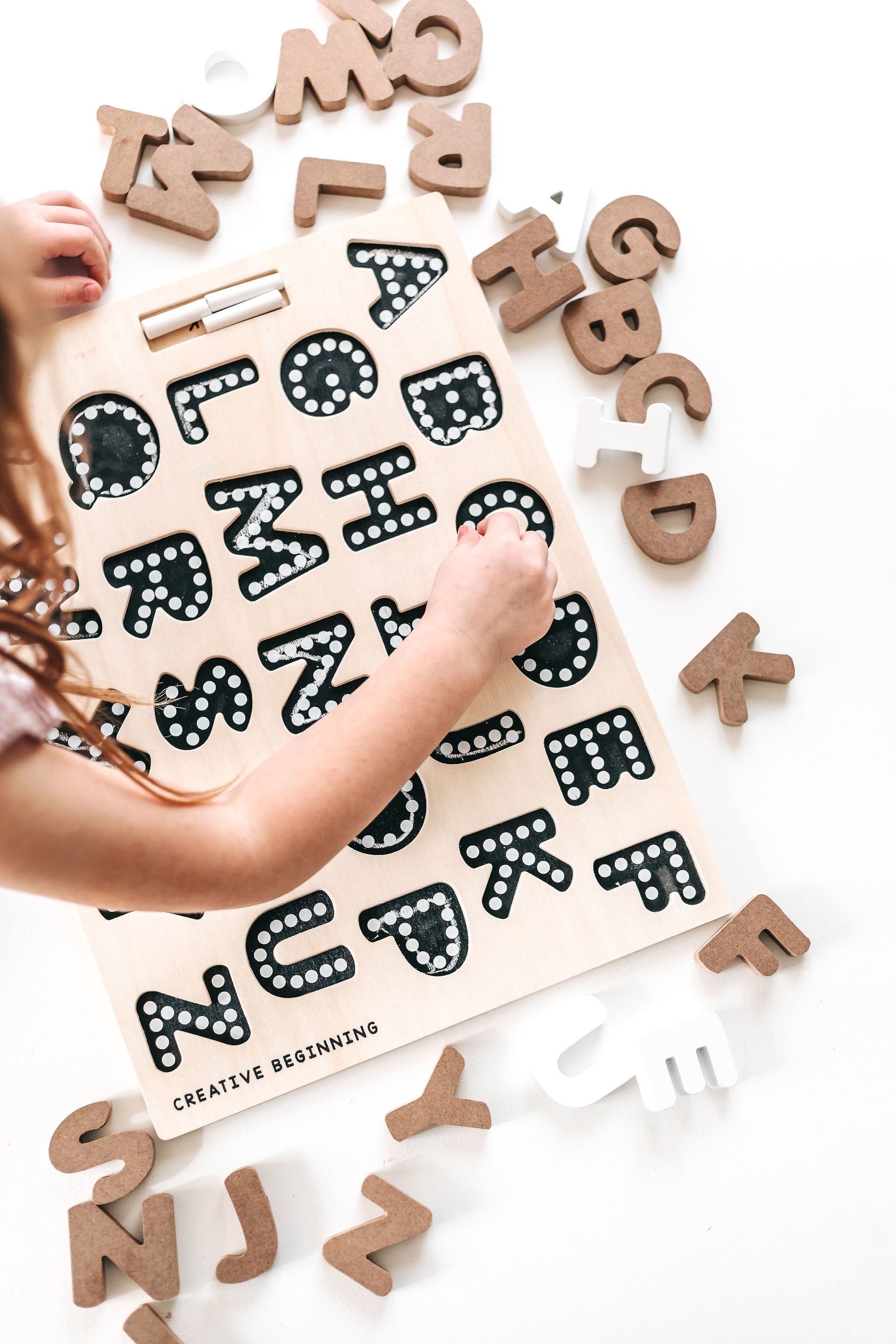ALPHABETICAL PUZZLE - CHALKBOARD BASE WITH TRACERS -  Educational Alphabet Tracing Board | Sensory Learning Tool for Autism | Handwriting Practice Board
