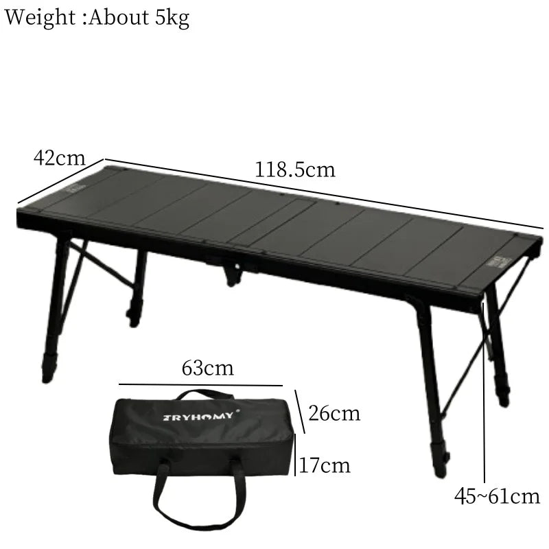 NNEOBA IGT 4-Unit Outdoor Camping Ultralight Folding Table Black