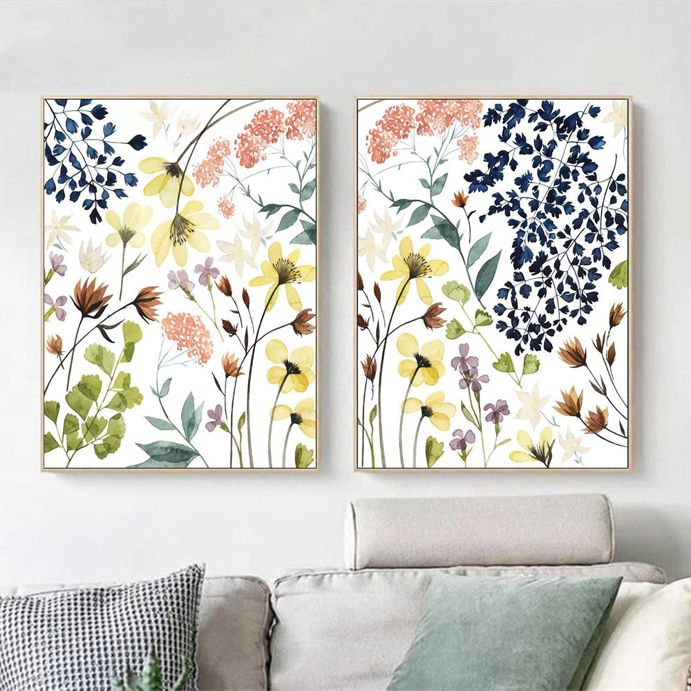NNEDSZ Wall Art 50cmx70cm Flower Composition 2 Sets Gold Frame Canvas
