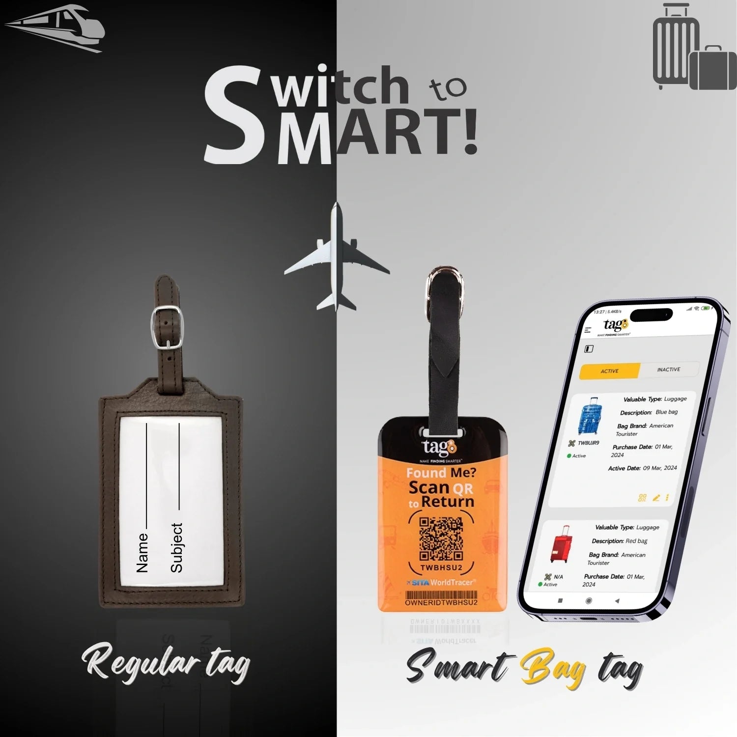Smart Bag Security Tag - ST. Augustine FL [Pack 2]